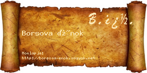 Borsova Énok névjegykártya